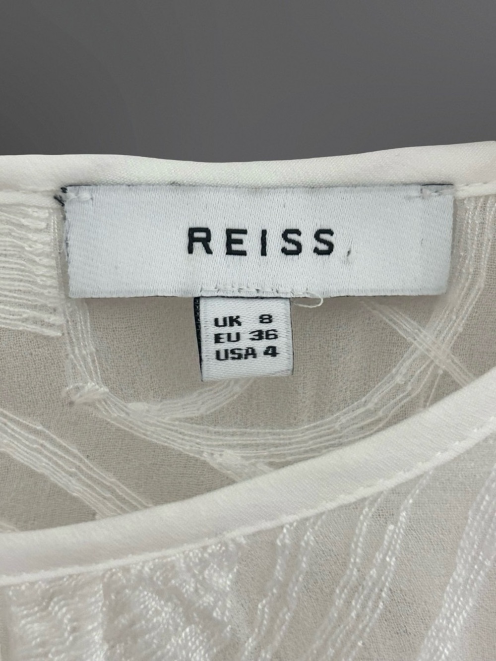 Reiss Rosie Floral Lace Blouse Ivory Size 4 - Picture 8 of 9